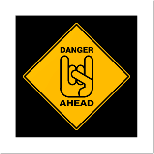 Danger Ahead Metal Horns Posters and Art